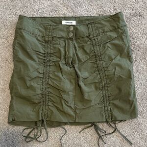 Garage Khaki Green Ruched Skirt